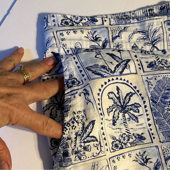 C&C California Women’s 100 % Linen Relaxed Wide Leg Crop Pant Size Large BOHO - Picture 4 of 11